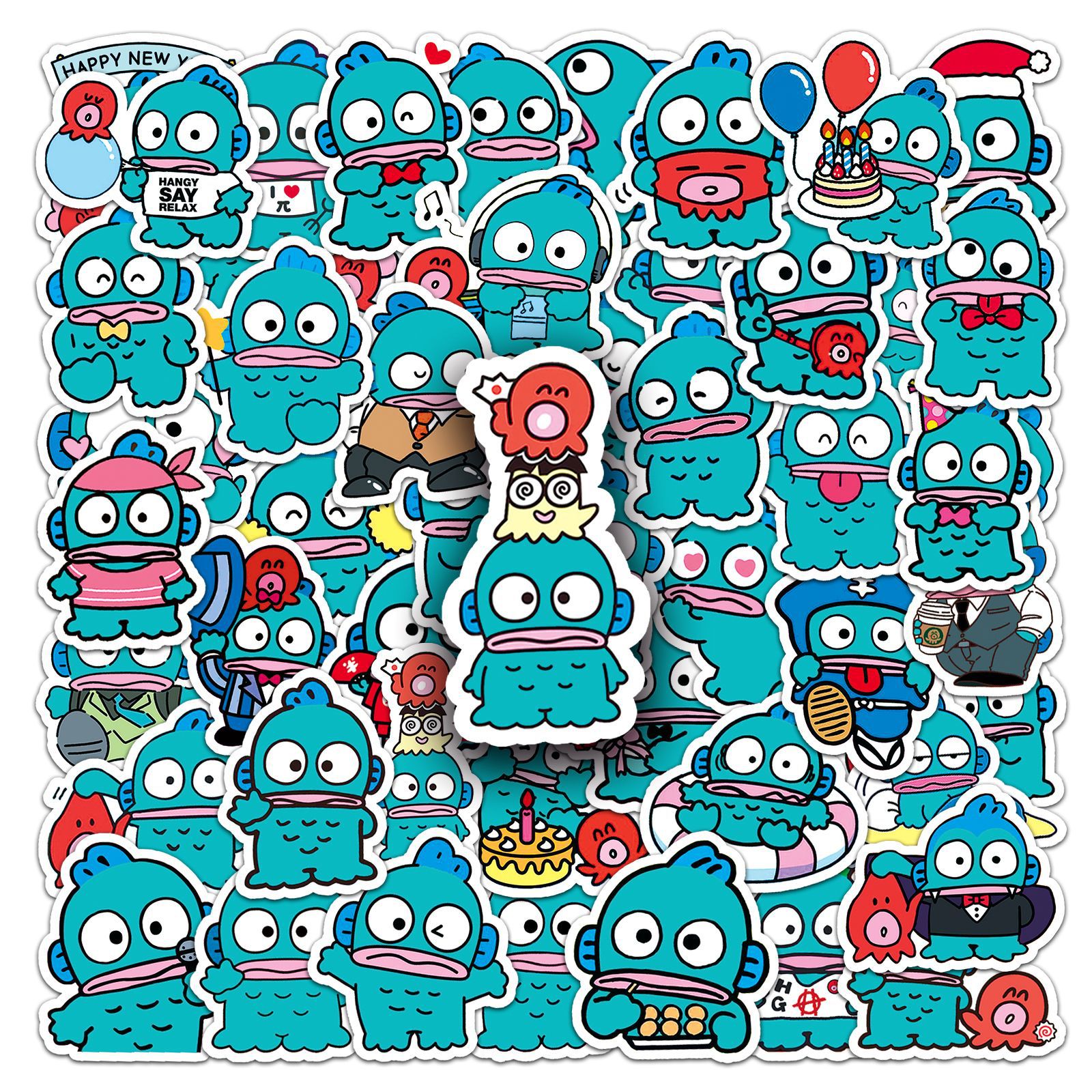 Laptop Accessories Computer - 50pcs Cute Hangyodon Cartoon Graffiti Stickers