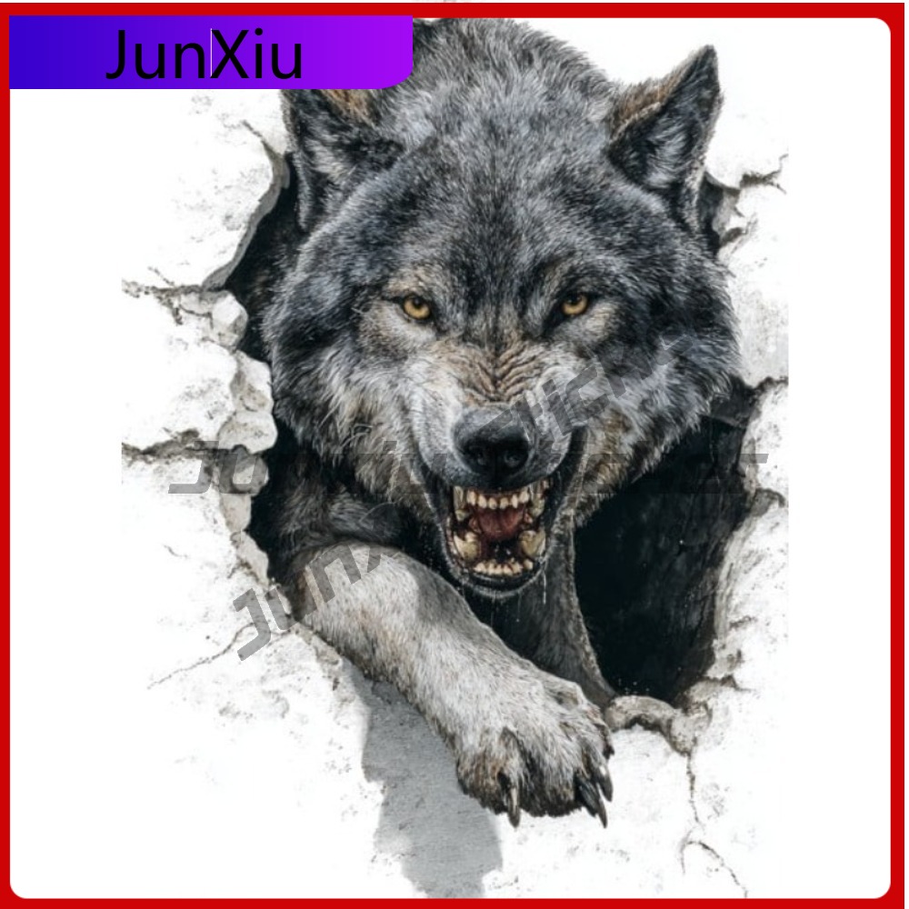 Howling Grey Wolf Peeking Aest - Laptop Unique Accessories ulasan dan harga