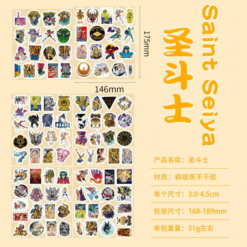 101Pcs Saint Seiya Anime Stick - Laptop Accessories Aesthetic ulasan dan harga