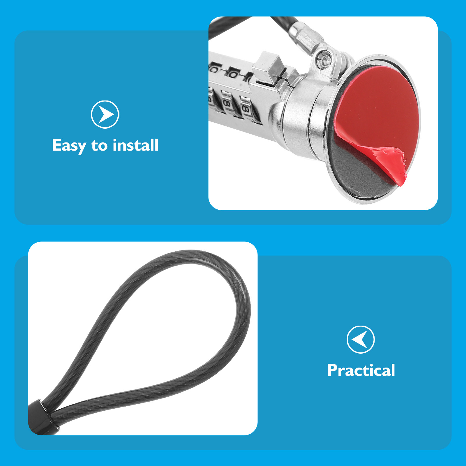 1Set Laptop Lock Combination 4 - Laptop Lock Cable ulasan dan harga