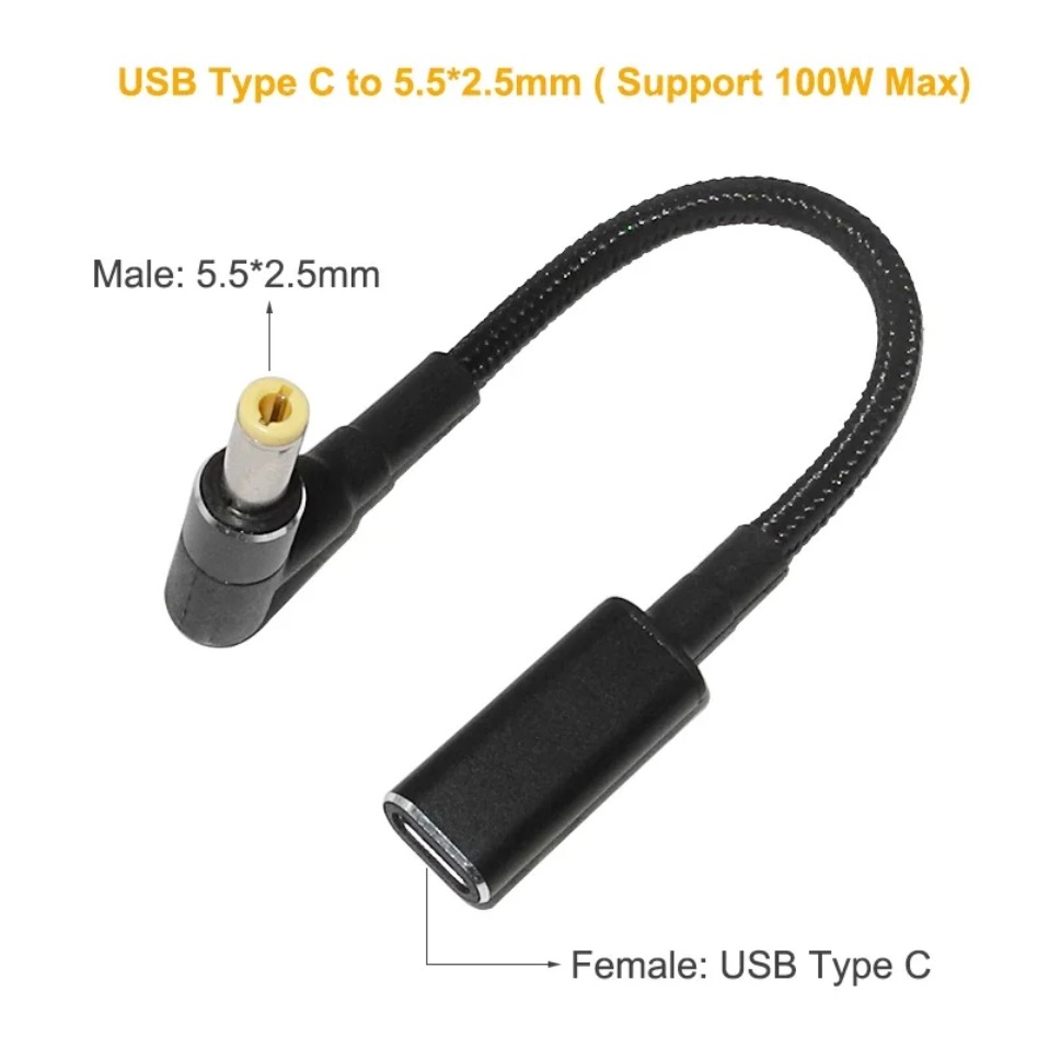 100W USB C to DC Power Adapter - Laptop Accessories Hp ulasan dan harga