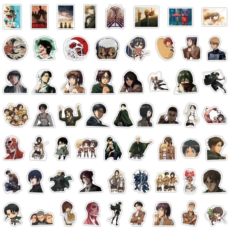 60Pcs Attack on Titan Anime St - Laptop Accessories Aesthetic ulasan dan harga