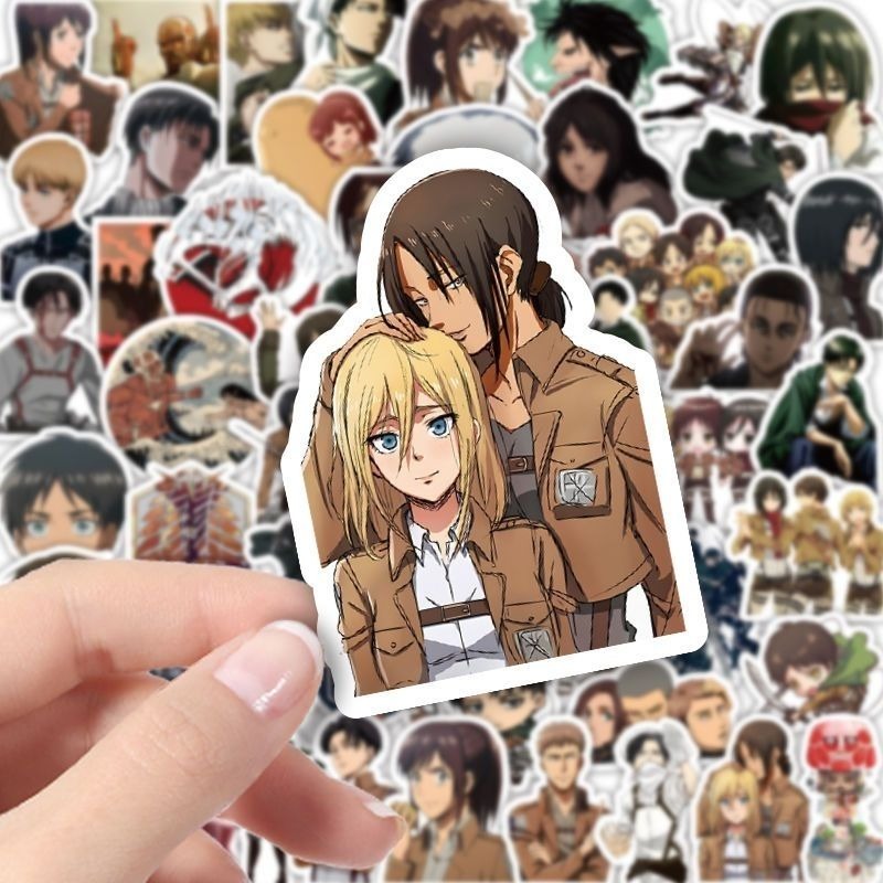 60Pcs Attack on Titan Anime St - Laptop Accessories Aesthetic ulasan dan harga