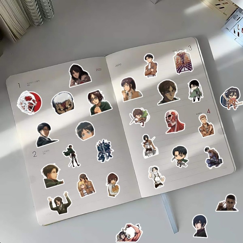 60Pcs Attack on Titan Anime St - Laptop Accessories Aesthetic ulasan dan harga