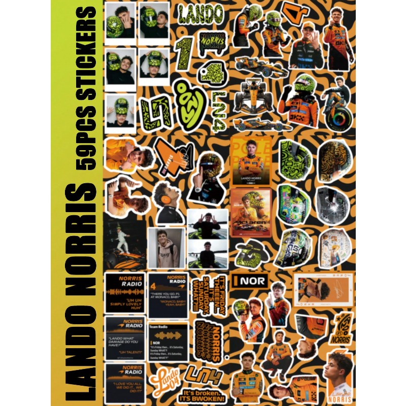 59PCS Lando Norris racing-them - Laptop Accessories Aesthetic ulasan dan harga