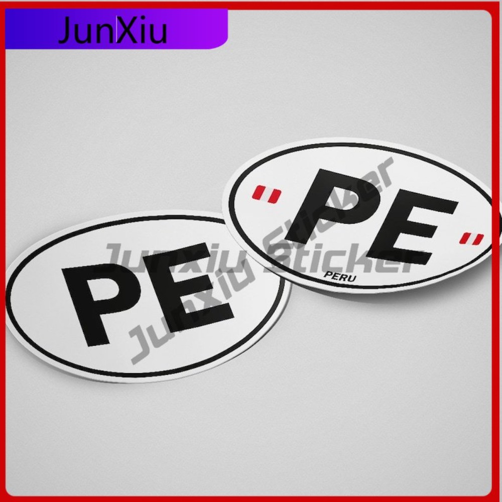 Peru PE Sticker Oval Flag Wate - Laptop Unique Accessories ulasan dan harga