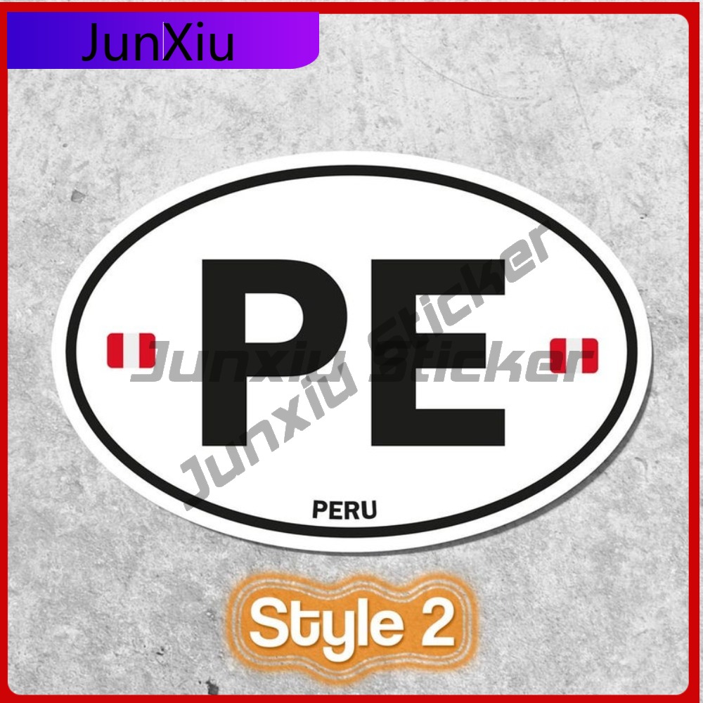 Peru PE Sticker Oval Flag Wate - Laptop Unique Accessories ulasan dan harga