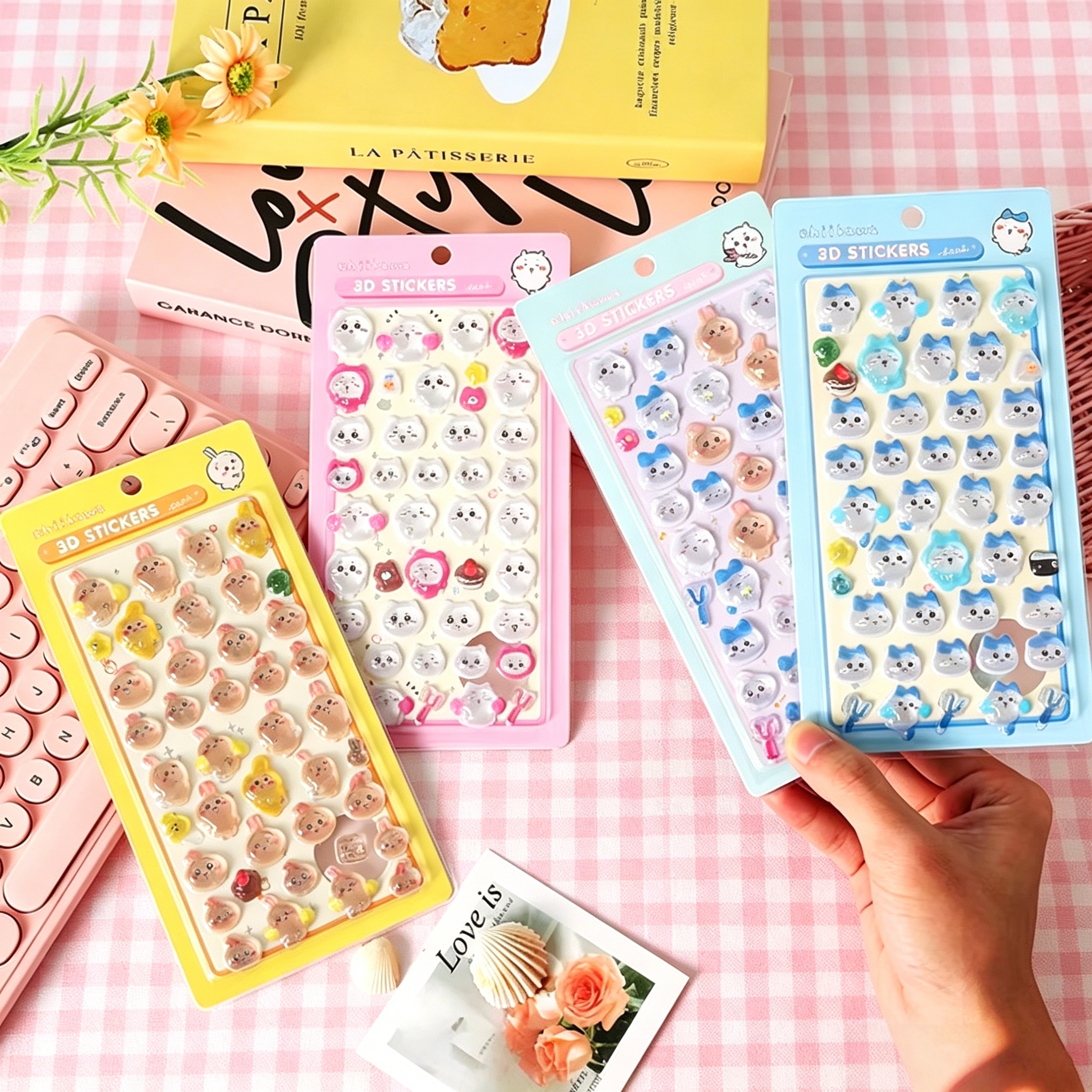 Chiikawa 3D Cute Relief Sticke - Laptop Accessories Aesthetic ulasan dan harga